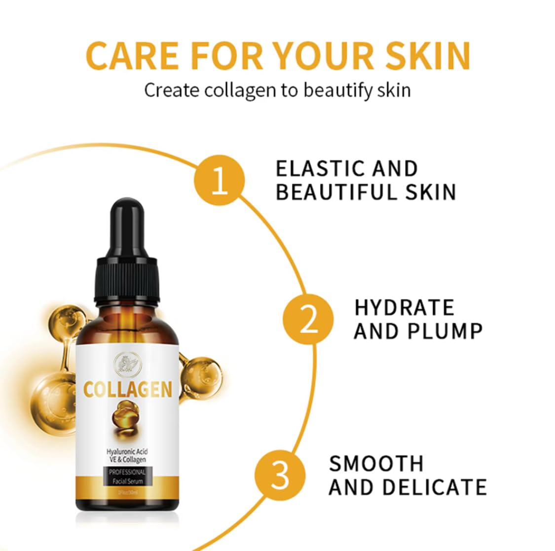 RaNa Facial Serum. Collagen Hyaluronic Acid with Vitamin E, Lifting, Moisturizer, Whitening, Nourishing
