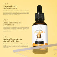 RaNa Facial Serum. Collagen Hyaluronic Acid with Vitamin E, Lifting, Moisturizer, Whitening, Nourishing